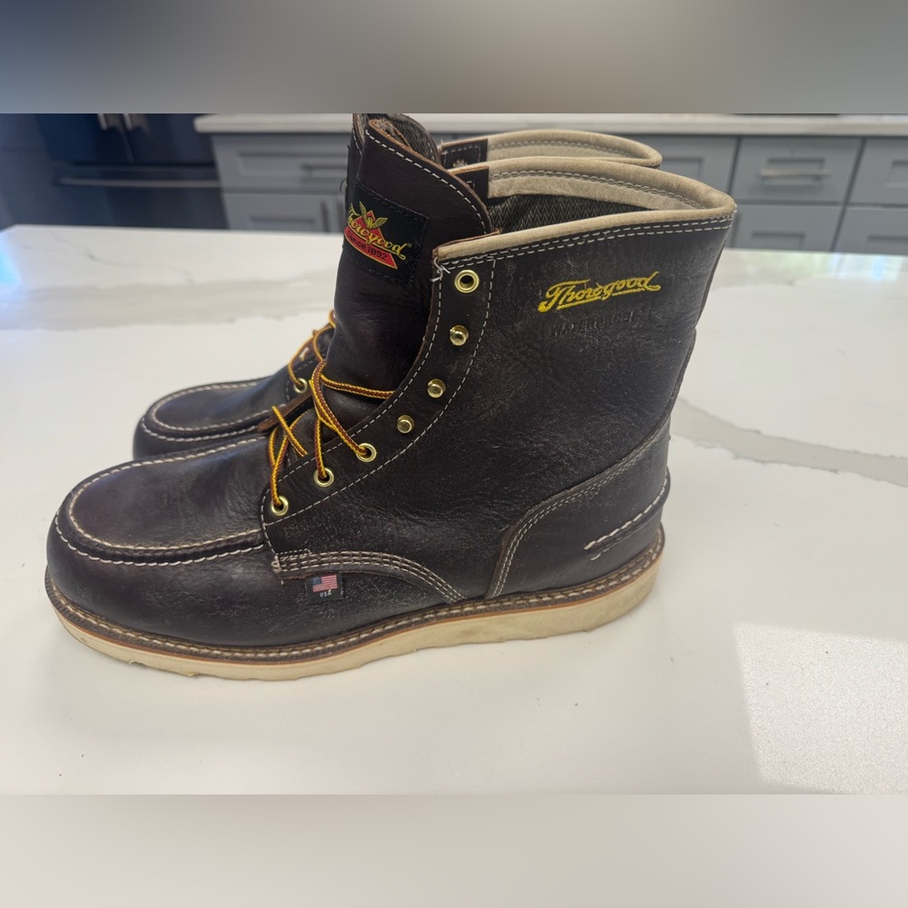 Men's Brown Leather Boots - Picture 2 of 5